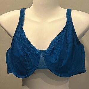 Avenue Body Dark Blue Underwire Lace Non Padded Bra EUC 44C